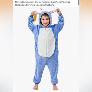 Blue Unisex Stitch Onesie Pajamas for Kids